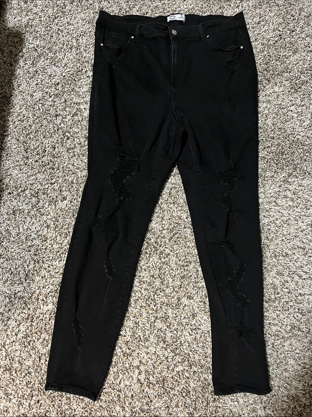 Wax Jean Black Skinny Ripped Women’s Jeans